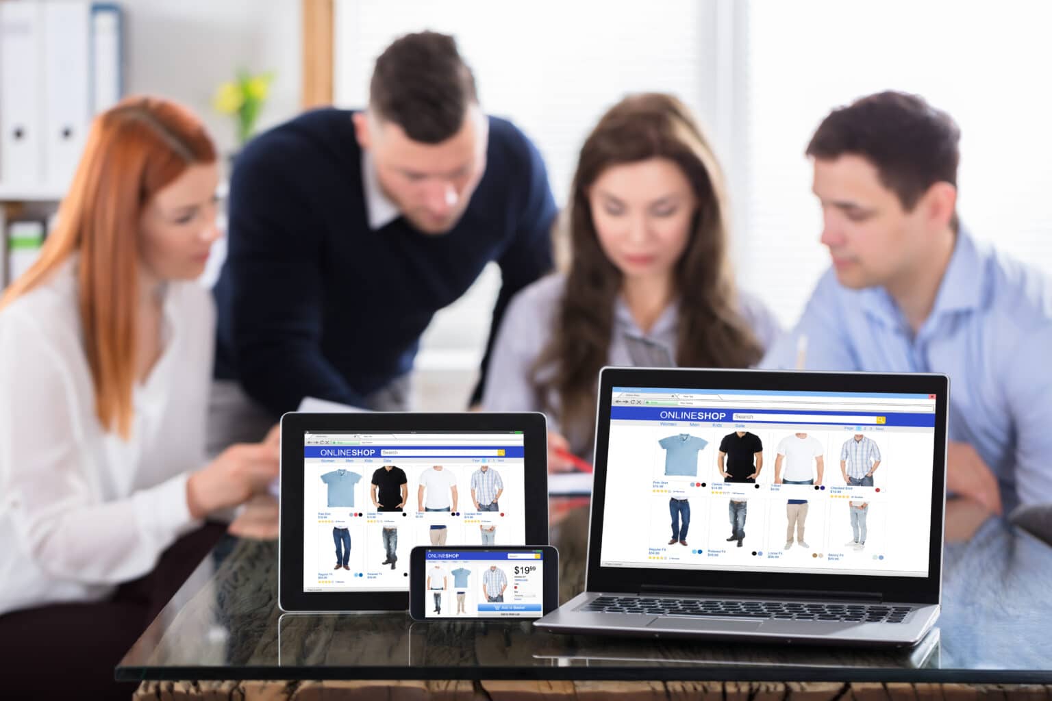 Online Shopping Screen on Modern Electronic Devices Kalgisoft